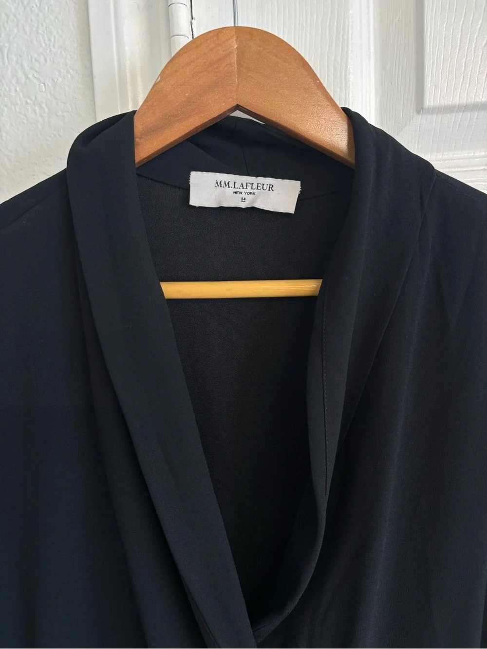 MM Lafleur The Tory Dress‎ Black Faux Wrap Dress Size 14
